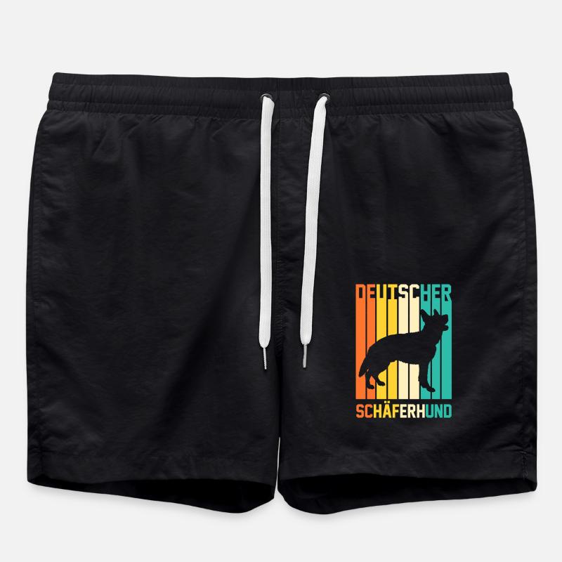 Dog German Shepherd - Swim Trunks - black