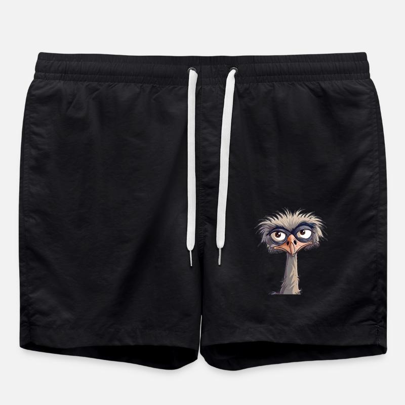 Grummelnder Strauß - Badeshorts - Schwarz