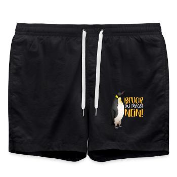 Before you ask! NO! - Swim Trunks - black - Front - AI Model Male 185 light (185cm)