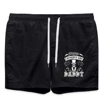 Father's Day Happy Father's Day Daddy - Swim Trunks - black - Front - AI Model Male 185 light (185cm)