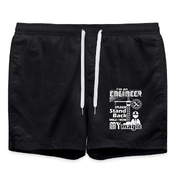 Engineer Stand Back While I Work Magic - Swim Trunks - black - Front - AI Model Male 185 light (185cm)
