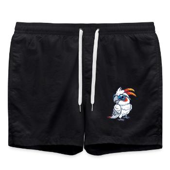 Cockatoo mit Sonnenbrille - Badeshorts - Schwarz - Vorne - AI Model Male 185 light (185cm)