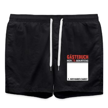 Gästebuch 78 Geburtstag Wir Waren Dabei - Badeshorts - Schwarz - Vorne - AI Model Male 185 light (185cm)