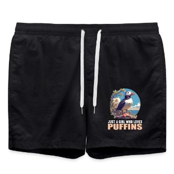 Papageientaucher - Badeshorts - Schwarz - Vorne - AI Model Male 185 light (185cm)