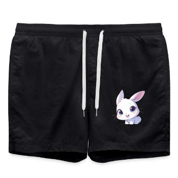 Hasen Hase - Badeshorts - Schwarz - Vorne - AI Model Male 185 light (185cm)