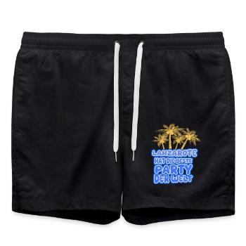 Urlaub Lanzarote - Badeshorts - Schwarz - Vorne - AI Model Male 185 light (185cm)