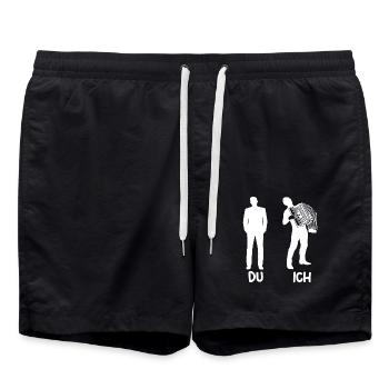 Accordéoniste Accordéon - Short de bain - noir - Devant - AI Model Male 185 light (185cm)