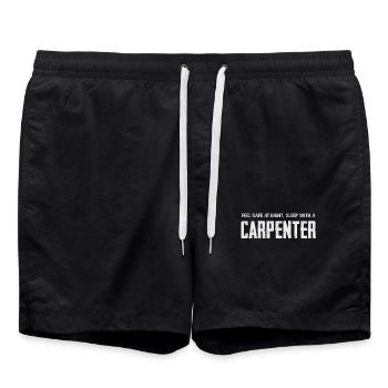 Fühl Dich Sicher Mit Einem Tischler Schlafen - Badeshorts - Schwarz - Vorne - AI Model Male 185 light (185cm)
