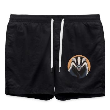 Wütender Dachs Wild Honig Tier Furchtlos Heftig - Badeshorts - Schwarz - Vorne - AI Model Male 185 light (185cm)
