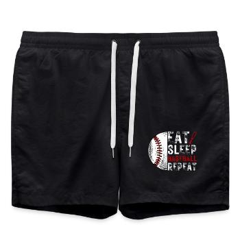 Lustiger Baseball Spruch Baseballteam - Badeshorts - Schwarz - Vorne - AI Model Male 185 light (185cm)