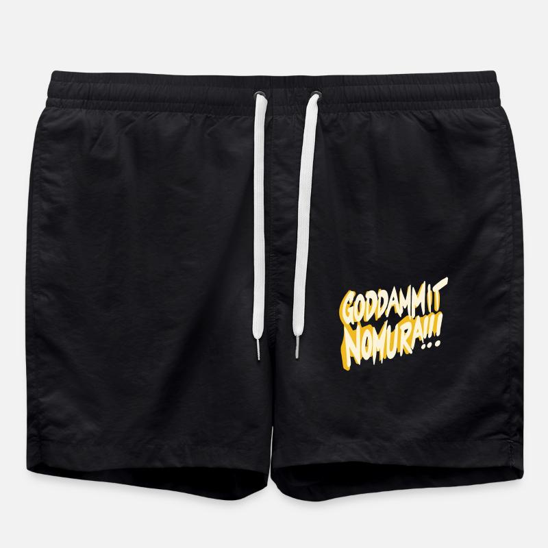 Goddammit Nomura – Design jaune - Short de bain - noir