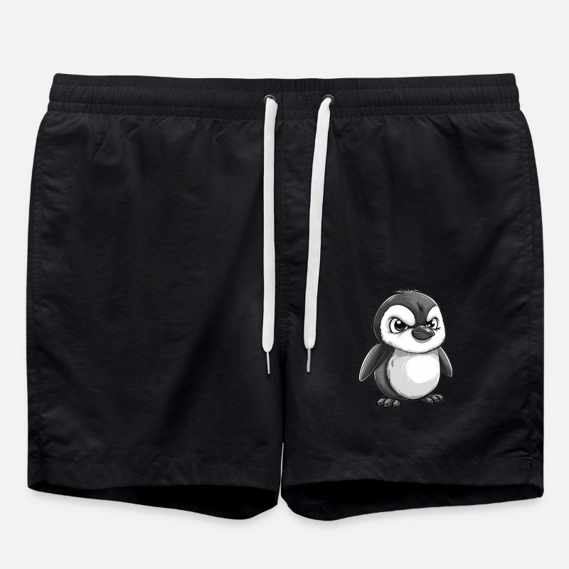 Grummeliger Pinguin - Badeshorts - Schwarz