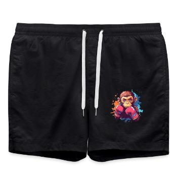 Singe de boxe - Short de bain - noir - Devant - AI Model Male 185 light (185cm)