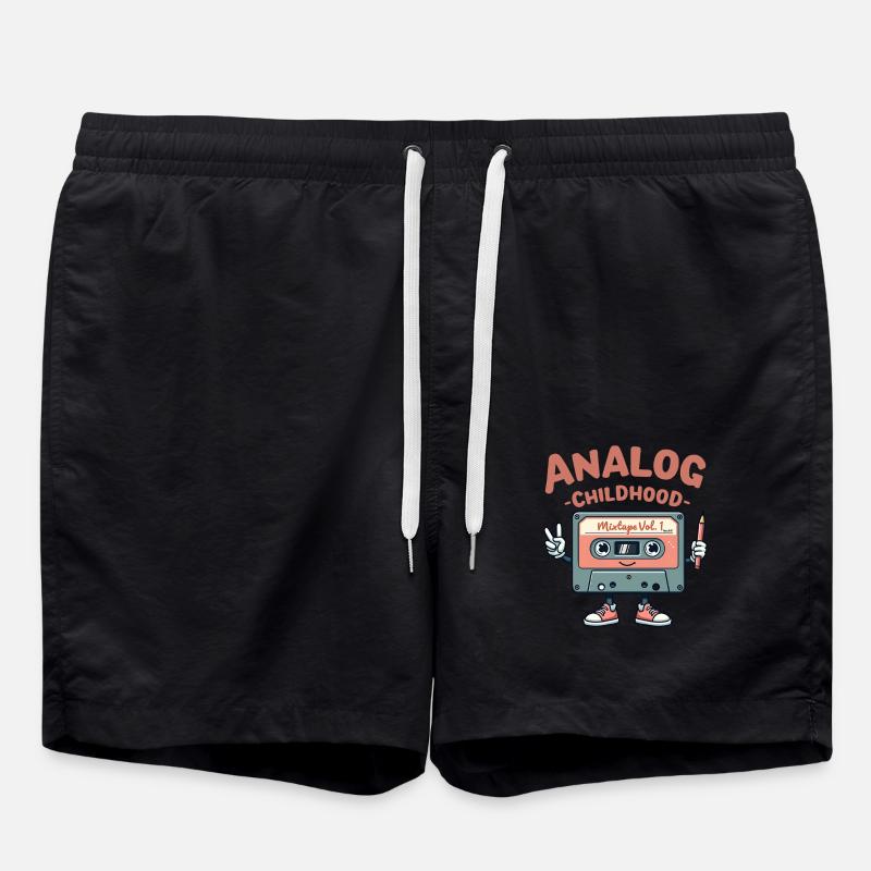Analog Childhood Mixtape Cassette Design - Swim Trunks - black