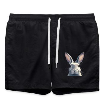 Hasen Hase - Badeshorts - Schwarz - Vorne - AI Model Male 185 light (185cm)