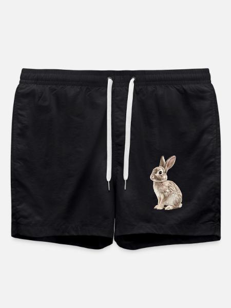 Hasen Hase - Badeshorts - Schwarz