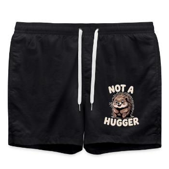 Pas un câlin Porc-épic Drôle Timide Introverti Animal - Short de bain - noir - Devant - AI Model Male 185 light (185cm)