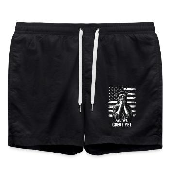 Are We Great Yet Statue of Liberty  America USA - Swim Trunks - black - Front - AI Model Male 185 light (185cm)