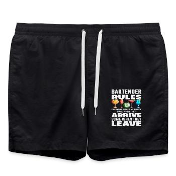 Bartender Rules Everyone Makes Me Happy - Swim Trunks - black - Front - AI Model Male 185 light (185cm)
