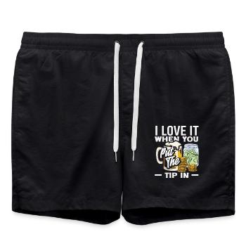 Ich Liebe Es Wenn Du Trinkgeld Gibst Bartender - Badeshorts - Schwarz - Vorne - AI Model Male 185 light (185cm)