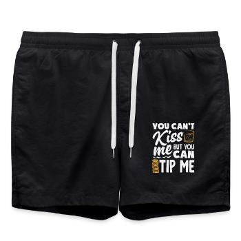 You can't kiss me but you can kiss me - Swim Trunks - black - Front - AI Model Male 185 light (185cm)