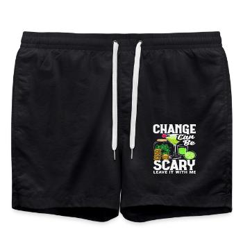 Bartender change can be scary - Swim Trunks - black - Front - AI Model Male 185 light (185cm)