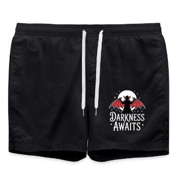 VAMPIRES, DARKNESS AWAITS - Swim Trunks - black - Front - AI Model Male 185 light (185cm)