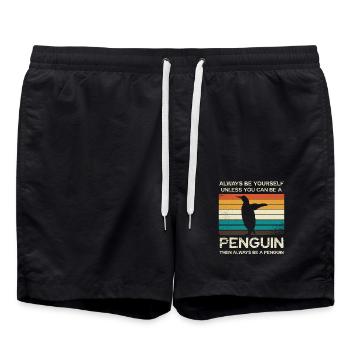 Sei Immer Du Selbst Außer Du Kannst Ein Pinguin - Badeshorts - Schwarz - Vorne - AI Model Male 185 light (185cm)