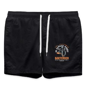 The customer is right until the bartender decides - Swim Trunks - black - Front - AI Model Male 185 light (185cm)