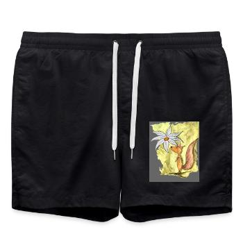 Genieße jeden Augenblick! - Badeshorts - Schwarz - Vorne - AI Model Male 185 light (185cm)