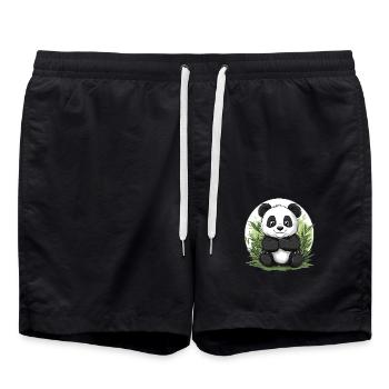 Panda in the bamboo forest - Swim Trunks - black - Front - AI Model Male 185 light (185cm)