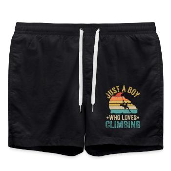 Juste un garçon qui aime grimper - Short de bain - noir - Devant - AI Model Male 185 light (185cm)