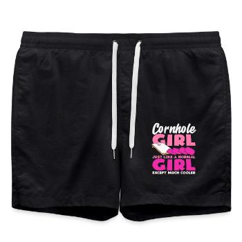 Cornhole Girl Cooler Cornhole Liebhaber - Badeshorts - Schwarz - Vorne - AI Model Male 185 light (185cm)