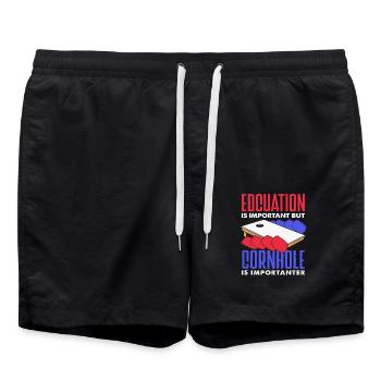 L’éducation des amateurs de cornhole est importante - Short de bain - noir - Devant - AI Model Male 185 light (185cm)