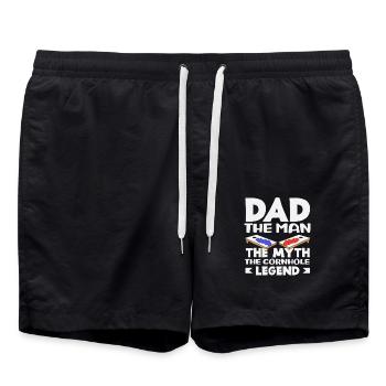 Cornhole Lover Dad La légende Le mythe - Short de bain - noir - Devant - AI Model Male 185 light (185cm)