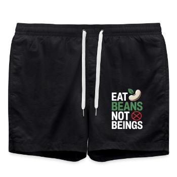 Eat Beans Not Beings Animals Beans Vegetarian Vegan - Swim Trunks - black - Front - AI Model Male 185 light (185cm)