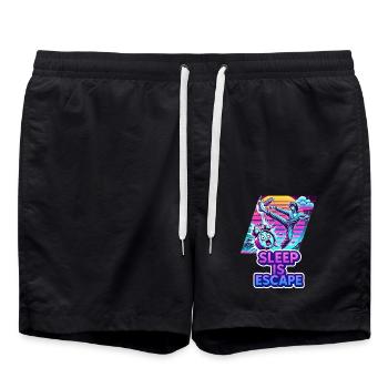 Sleep Is Escape – Schlaf ist der einzige Fluchtweg - Badeshorts - Schwarz - Vorne - AI Model Male 185 light (185cm)