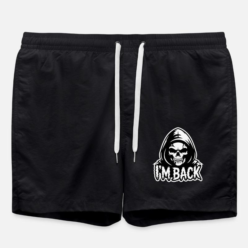 SKULL, I'M BACK. - Swim Trunks - black