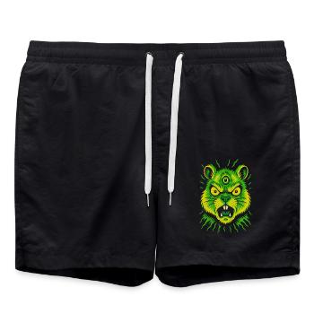 Psycho Rodent with Third Eye Neon - Swim Trunks - black - Front - AI Model Male 185 light (185cm)