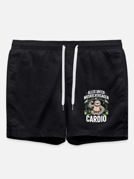 Funny Gym Sloth Design - Swim Trunks - black