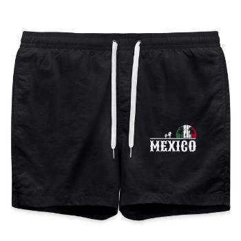 Mexique Rétro Amérique latine Drapeau mexicain - Short de bain - noir - Devant - AI Model Male 185 light (185cm)
