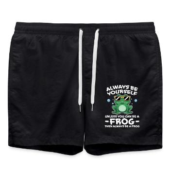 Frog Saying Toad Funny Frogs Gift - Swim Trunks - black - Front - AI Model Male 185 light (185cm)