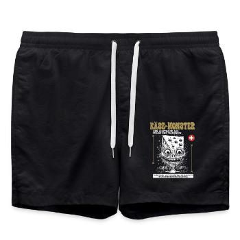 Schweizer Käse-Horror Shirt: Albtraum schmilzt - Badeshorts - Schwarz - Vorne - AI Model Male 185 light (185cm)