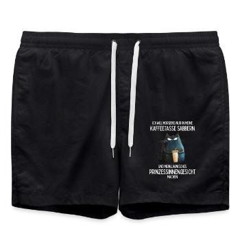 Ich will nur in meine Kaffeetasse sabbern - Badeshorts - Schwarz - Vorne - AI Model Male 185 light (185cm)