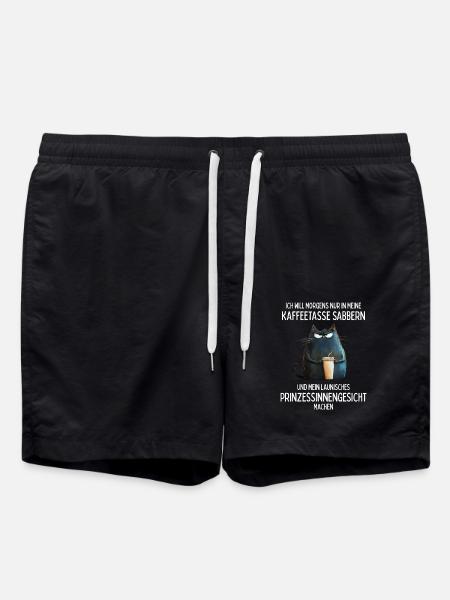 Ich will nur in meine Kaffeetasse sabbern - Badeshorts - Schwarz