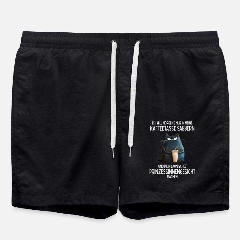 Ich will nur in meine Kaffeetasse sabbern - Badeshorts - Schwarz