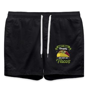 Mexico Tacos Mexican Tacos - Swim Trunks - black - Front - AI Model Male 185 light (185cm)