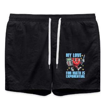 Mathématicien Mon amour pour les mathématiques est mathématique - Short de bain - noir - Devant - AI Model Male 185 light (185cm)