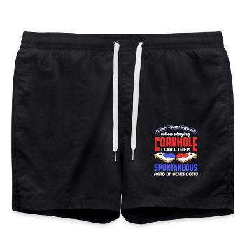 Cornhole Lovers Spontaneous Generosity - Swim Trunks - black - Front - AI Model Male 185 light (185cm)