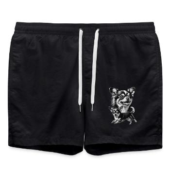 Chihuahua Charm : Compagnons affectueux dans le - Short de bain - noir - Devant - AI Model Male 185 light (185cm)